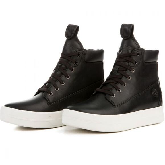 TIMBERLAND MAYLISS 6-INCH PU Leather Upper Platform/Flatform Lace Boot Black 9 - Picture 1 of 9